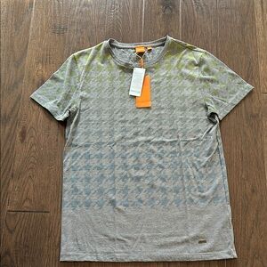 Hugo Boss Gray Short Sleeve Tee with Textured Design